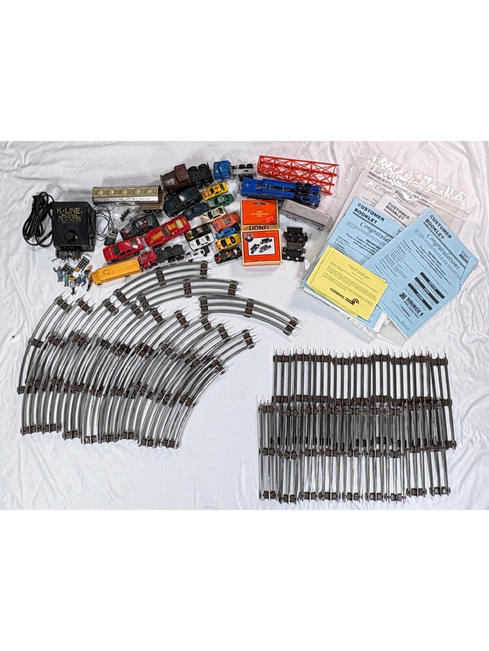 Lionel K-Line O-27 Gauge Lot Of 100+ Pieces Track Transformer Diecast Untested